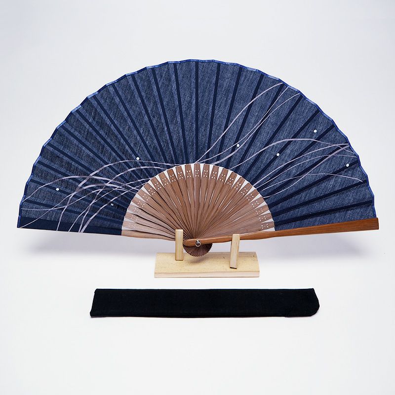 fuwa扇子 波 ネイビー