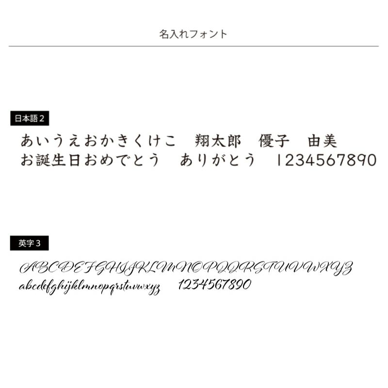 日本語フォント1種類　英字フォント1種類です