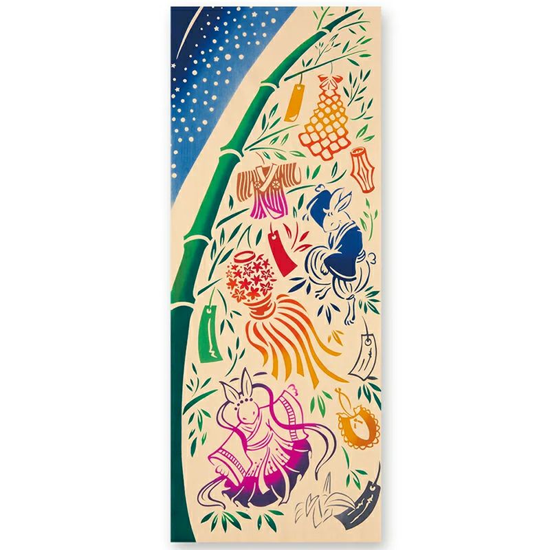 注染手拭い　七夕の飾りつけ