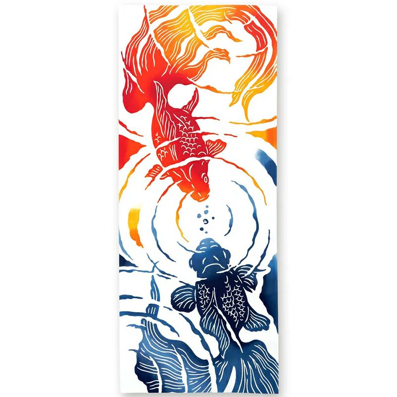 注染手拭い　揺らめく金魚