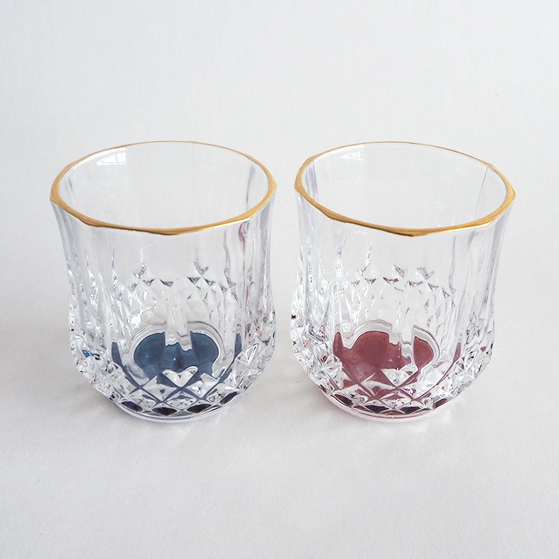 ダイヤカット 金巻グラス ブルーもございます