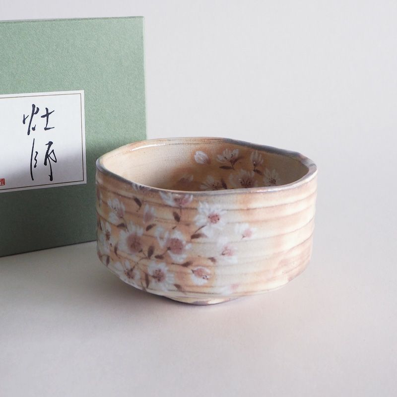 御本手-桜 抹茶碗