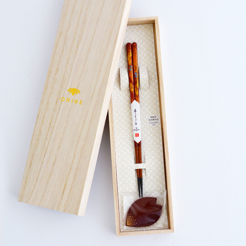 本漆細身朧月箸 一膳セット 22cm