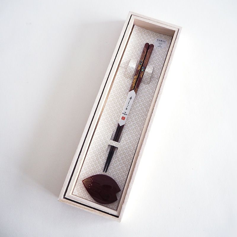 本漆細身朧月箸 一膳セット 22cm