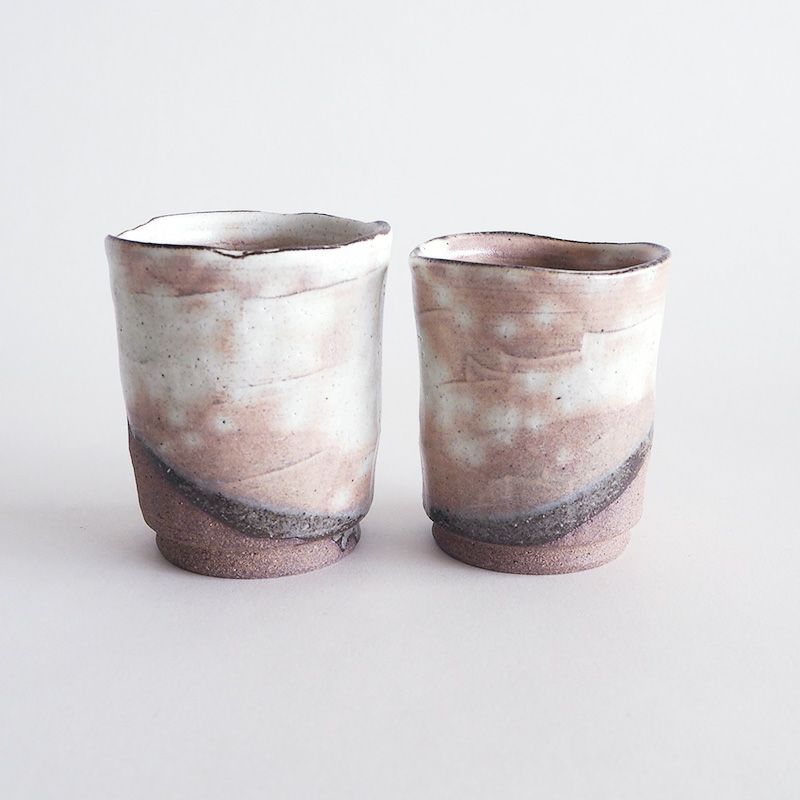 粉引の風合いが味わい深い組湯呑です