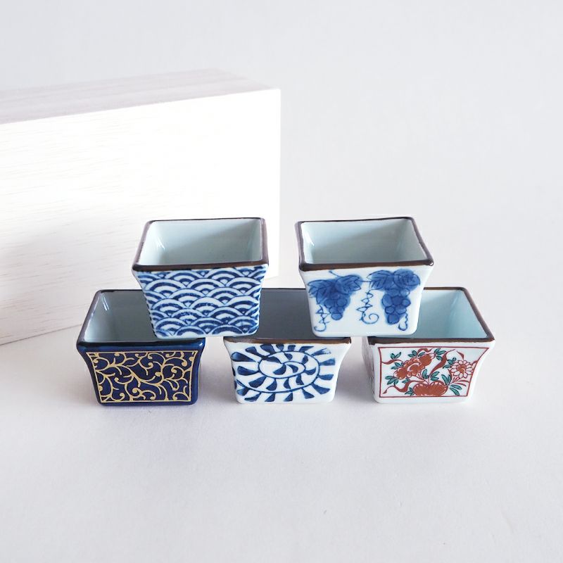 絵変り 枡型 小付揃