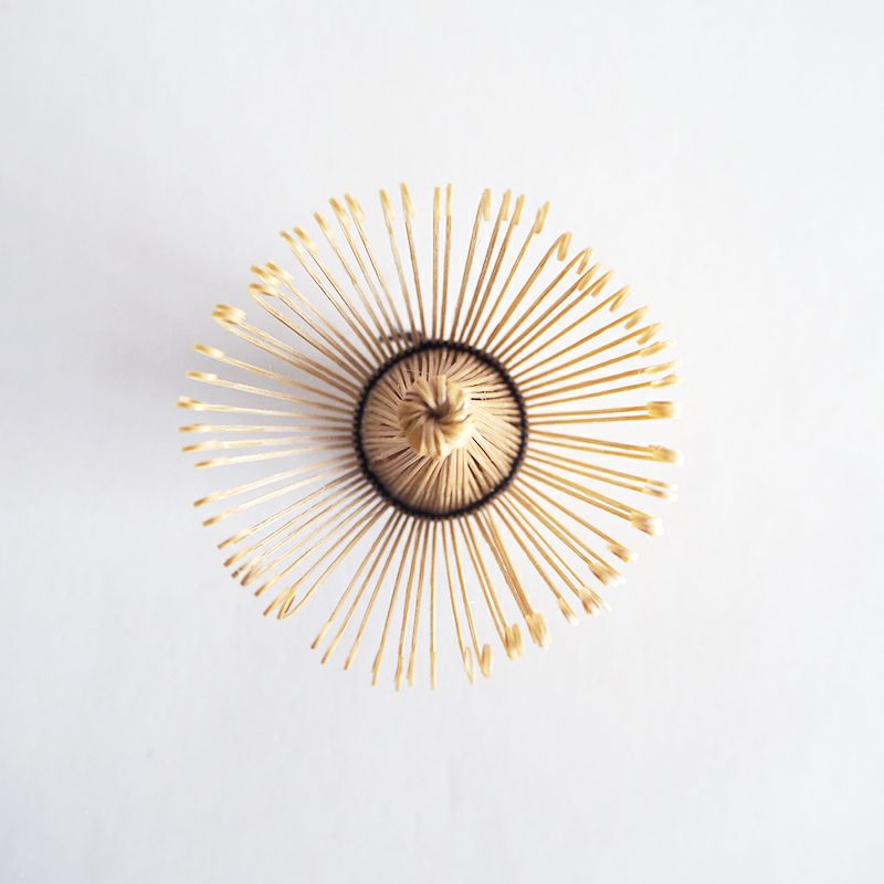 織部　茶筅茶碗　新品 茶道具 抹茶茶碗 膳所焼き 竹 岩崎新定作 陽炎園 堀之内宗完付 表千家