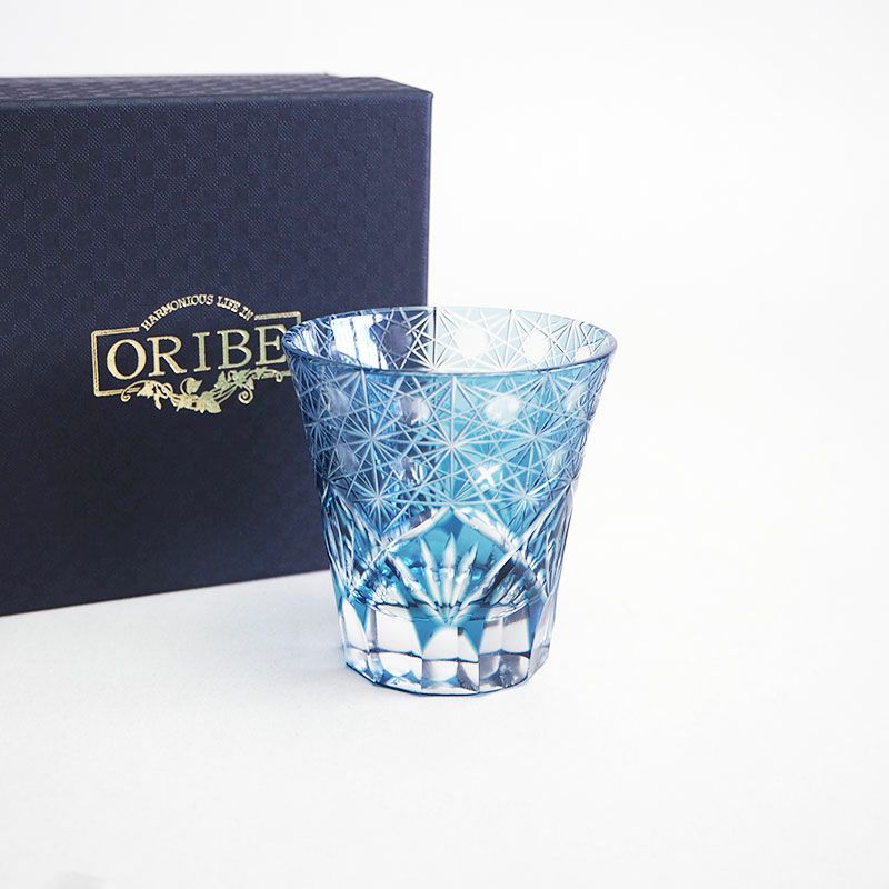 切子 ぐい呑 響 ブルー