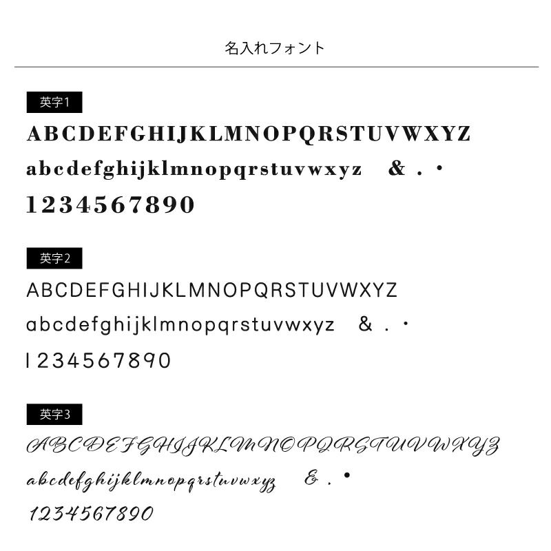 英字フォントは3種類