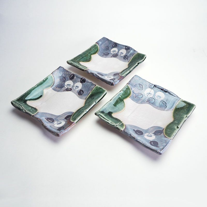 織部椿文角皿 17cm｜和食器通販｜織部 Online Store【公式】