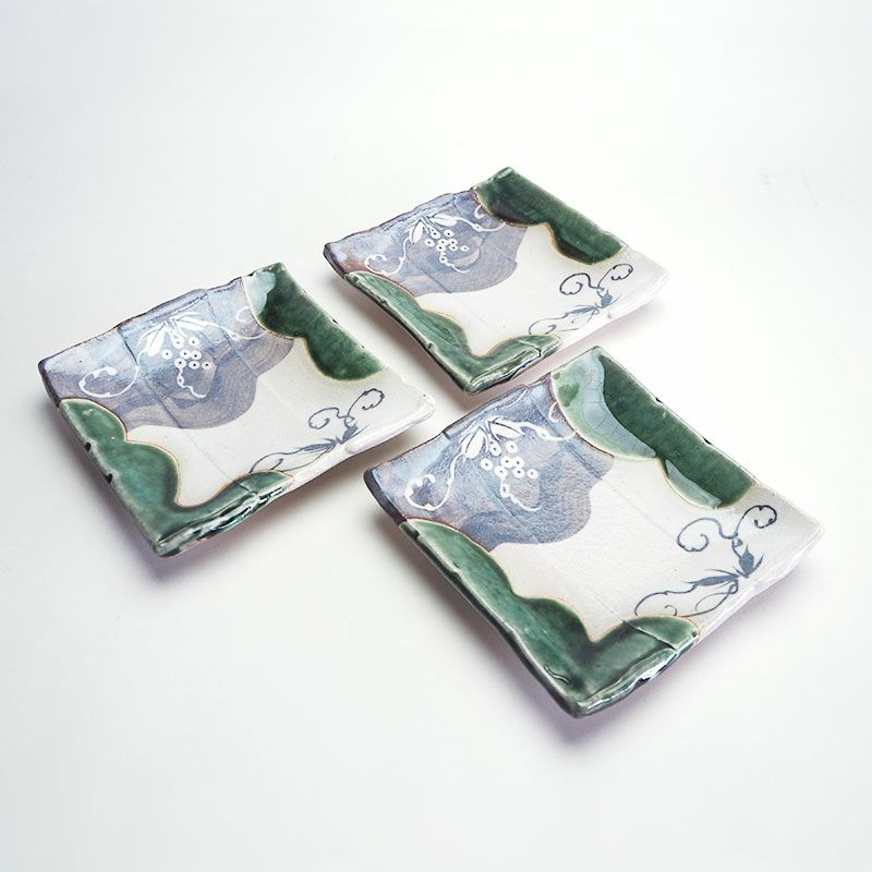 織部ぶどう文角皿 17cm｜和食器通販｜織部 Online Store【公式】