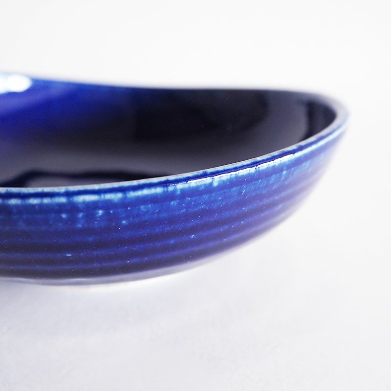 ルリ釉 沓型中鉢｜和食器通販｜織部 Online Store【公式】