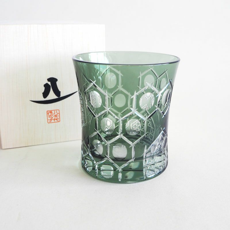 八千代 切子 タンブラー 亀甲