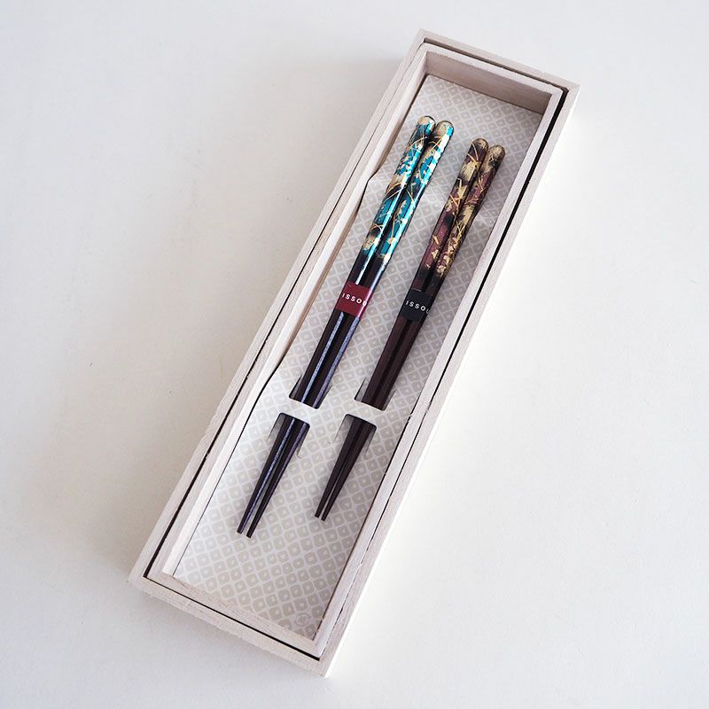 京都金彩箸 雷花 ペア