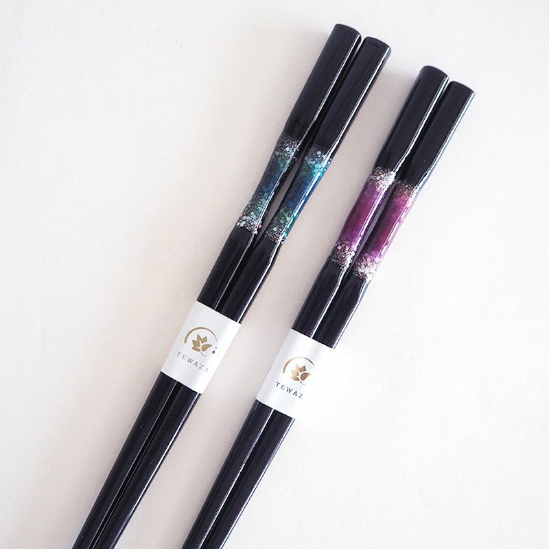 若狭塗の伝統的なお箸、食洗とんぼ玉箸 悠久