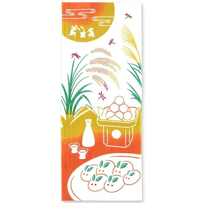 注染手拭い　月見うさぎ餅