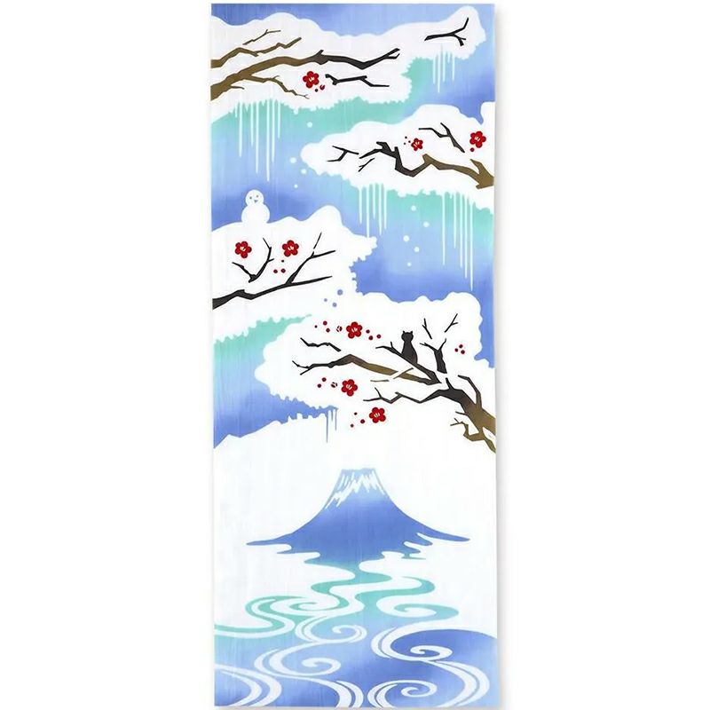 注染手拭い　富士見雪景