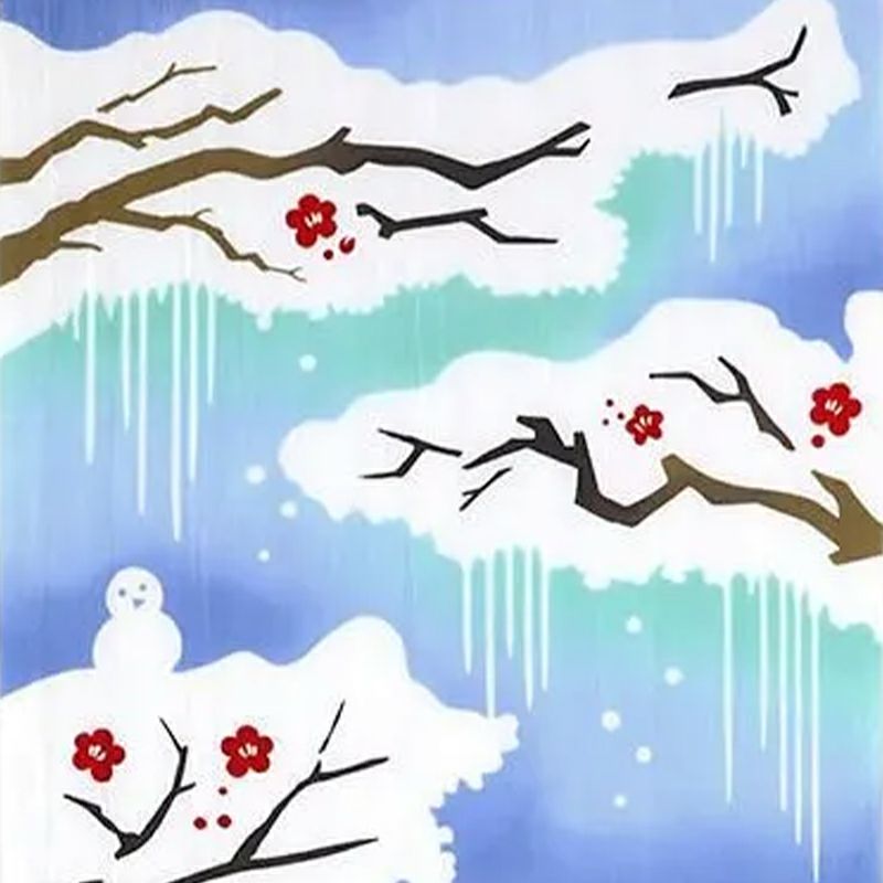 深々と降り積もった雪の間から