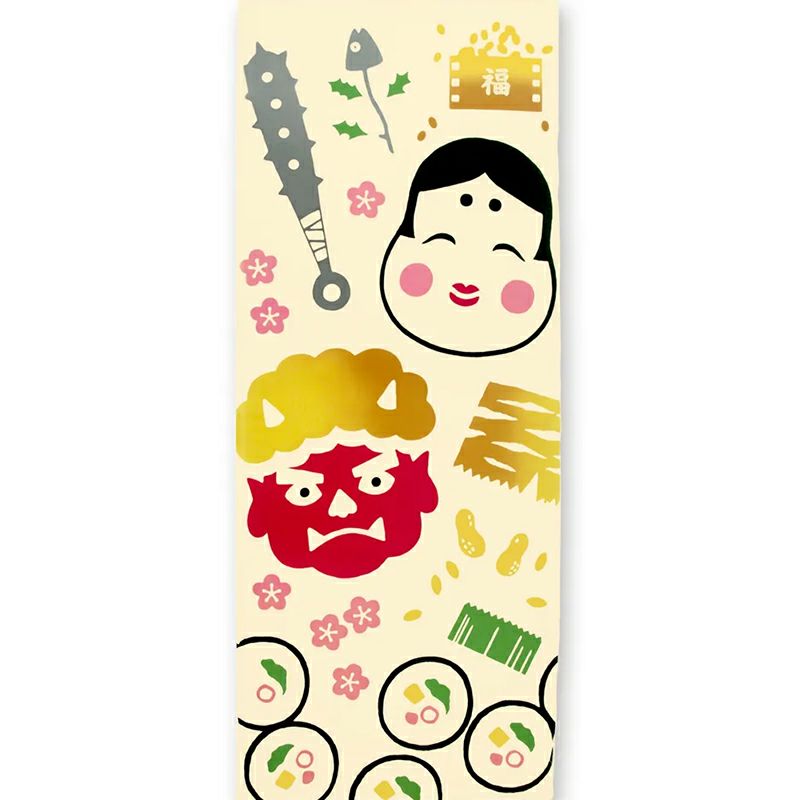 染手拭い 福豆まき