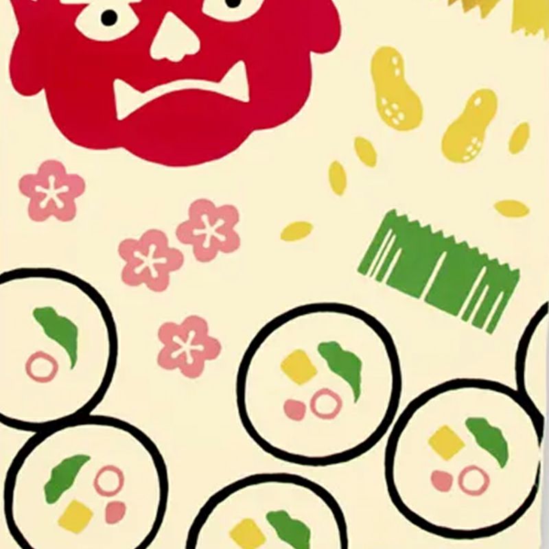 恵方に向かって丸かぶり