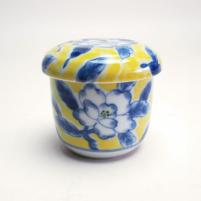 黄彩花紋 むし碗