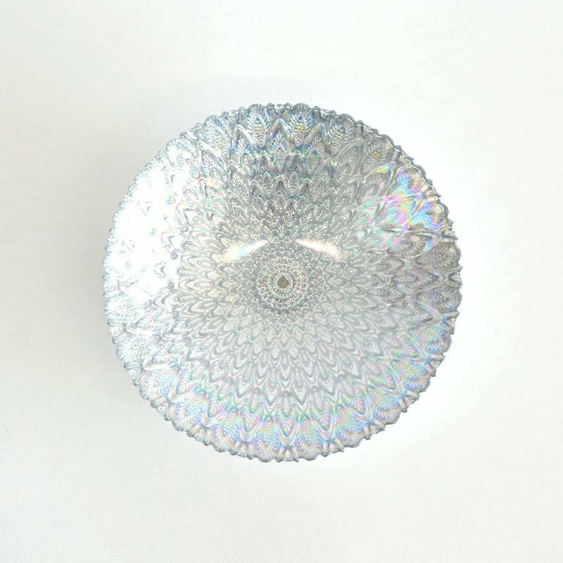 シルバーのボウルは見る角度で虹色に輝きます