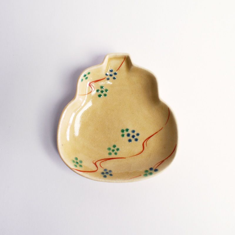 ひょうたん小皿 黄瀬戸