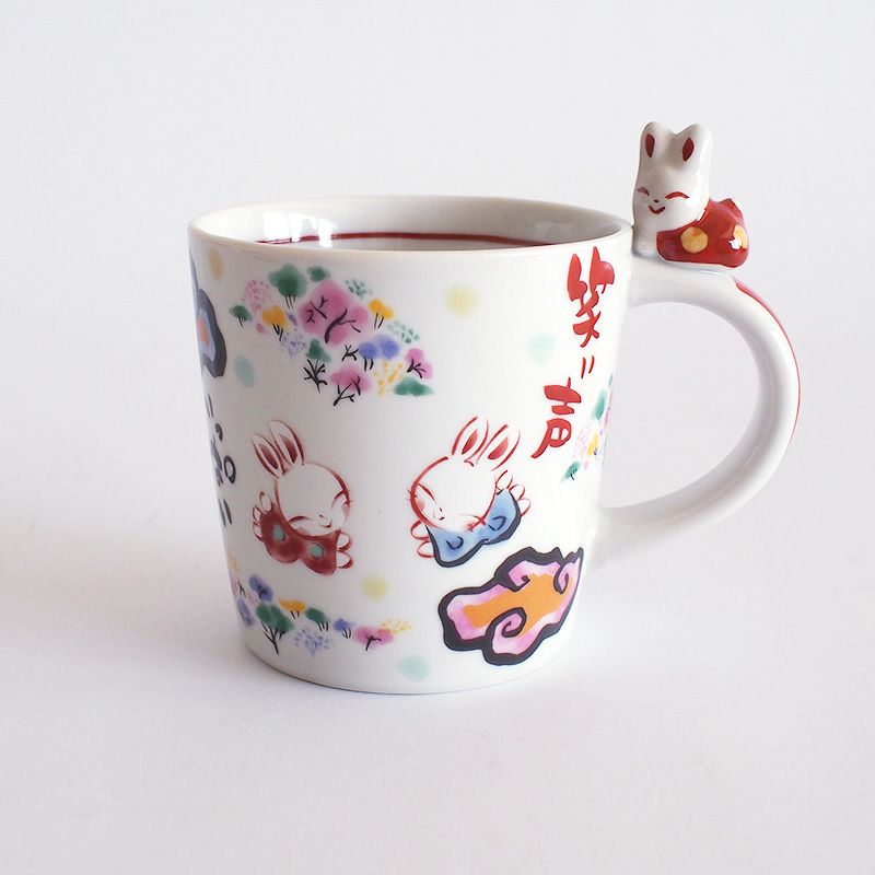 手描きのうさぎがかわいいマグです