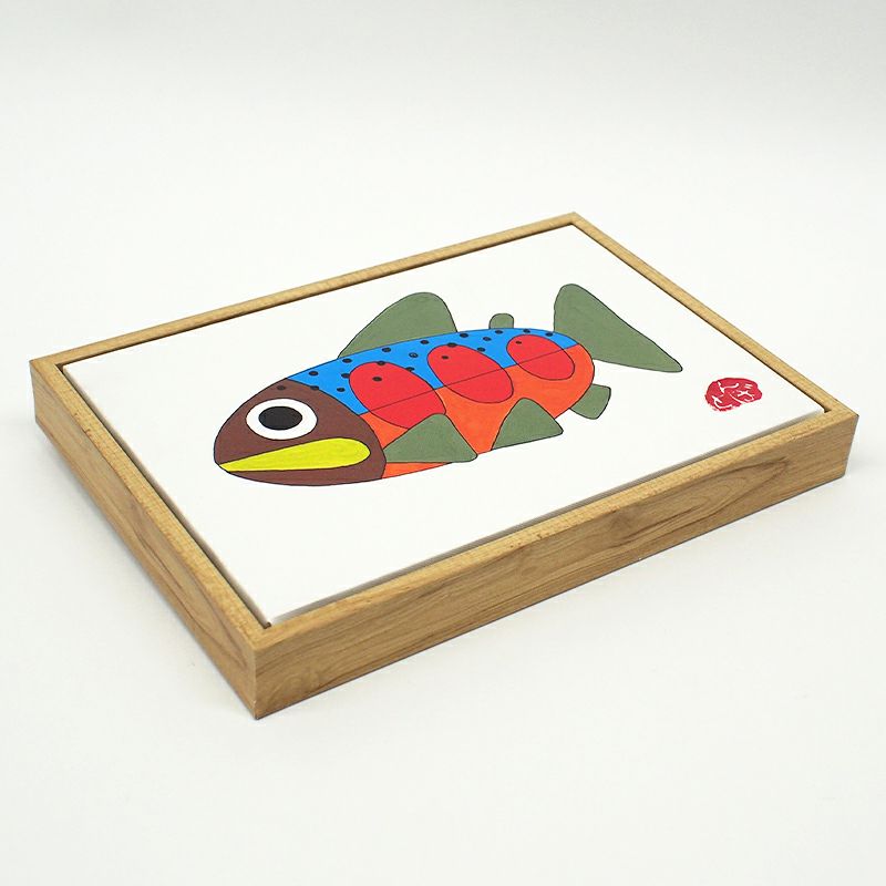 陶芸家・イラストレーターの増田豊さんの作品をポリスチレン製のフレームに入れました