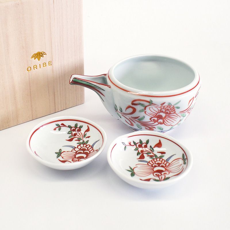 呉須赤絵 片口酒器セット