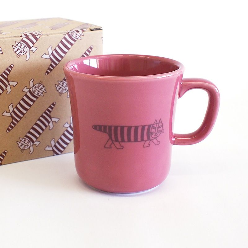 リサラーソンのしま猫をプリントしたマグです