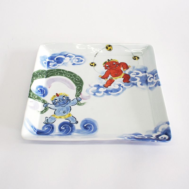 RAKU鬼絵 正角皿（大） 風神雷神｜和食器通販｜織部 Online Store【公式】