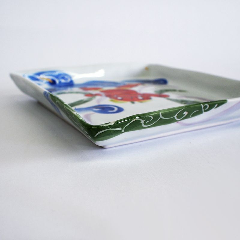 神農巌作　辰砂 角皿　6枚セット 神農巌作 辰砂 角皿 6枚セット 美術館出品作品 | 神農 巌 陶芸