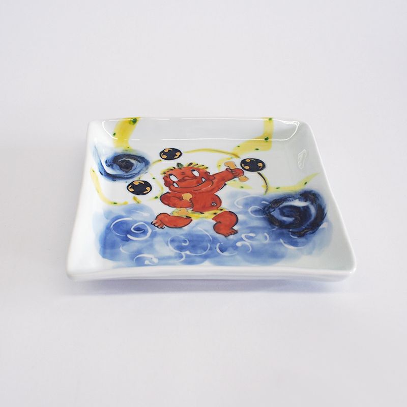 RAKU鬼絵 正角皿（中） 雷神｜和食器通販｜織部 Online Store【公式】