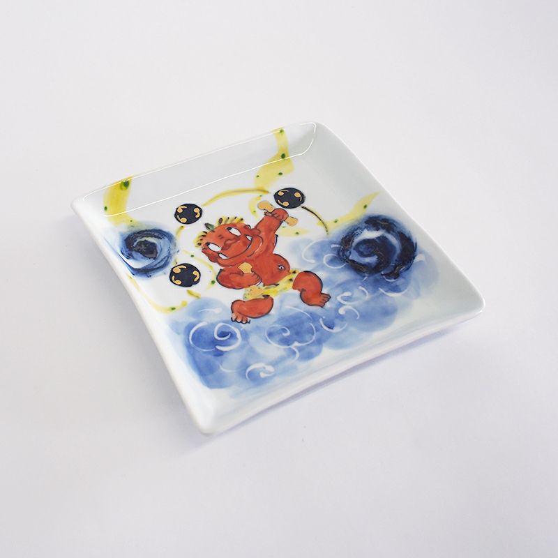 RAKU鬼絵 正角皿（中） 雷神｜和食器通販｜織部 Online Store【公式】