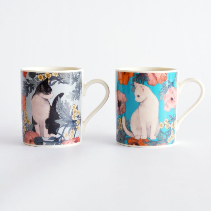 同シリーズの アンティークマグ白猫です